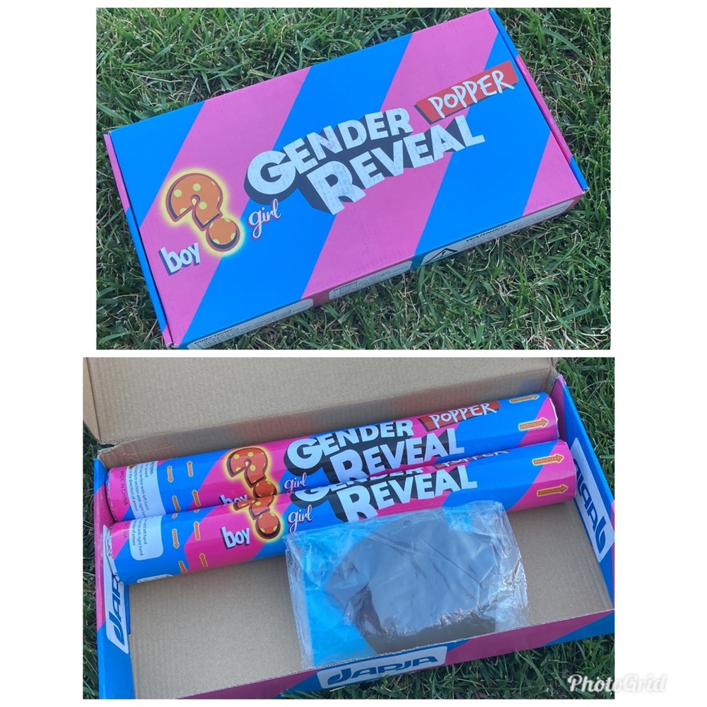NEW Boy Gender Reveal Poppers & Color Powder Balloon Set
